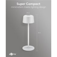 GOOBAY επιτραπέζιο φωτιστικό 77676, 3000K, dimmable, επαναφορτιζόμενο, λευκό | Λάμπες - Λαμπτήρες - Φωτιστικά στο smart-tech.gr