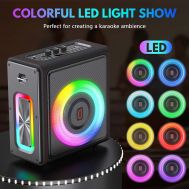 JYX φορητό ηχείο MS75 με 2x μικρόφωνα & ασύρματο χειριστήριο, 15W, 6000mah, RGB φωτισμός, μαύρο | ΗΧΕΙΑ στο smart-tech.gr