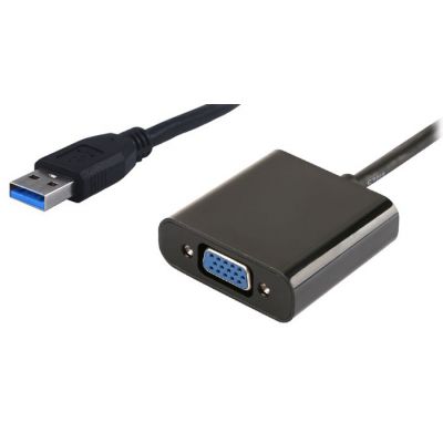 POWERTECH αντάπτορας USB 3.0 σε VGA PTH-021, Full HD, μαύρο | ΚΑΛΩΔΙΑ & ADAPTORS στο smart-tech.gr