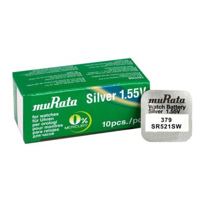 MURATA μπαταρία Silver Oxide για ρολόγια SR521SW, 1.55V, No379, 10τμχ | ΜΠΑΤΑΡΙΕΣ ΡΟΛΟΓΙΩΝ στο smart-tech.gr
