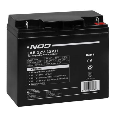 NOD LAB 12V18AH | ΕΠΑΝΑΦΟΡΤΙΖΟΜΕΝΕΣ ΜΠΑΤΑΡΙΕΣ ΜΟΛΥΒΔΟΥ στο smart-tech.gr