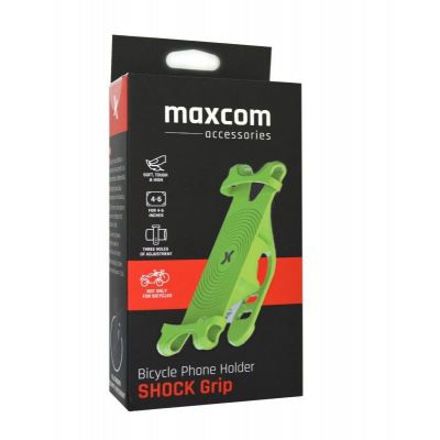 Βάση Στήριξης Ποδηλάτου Maxcom Shock Grip για Smartphone Πράσινη με εφαρμογή σε Μηχανές και Scooter | Βάσεις στήριξης Μηχανής / Ποδηλάτου στο smart-tech.gr