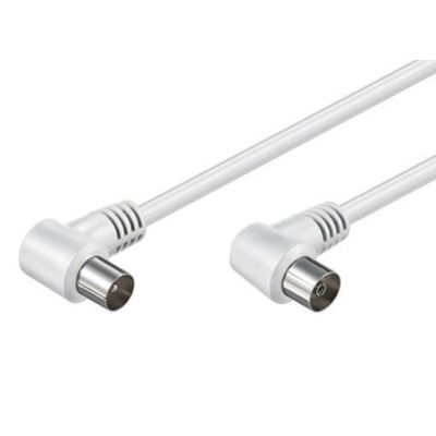 GOOBAY καλώδιο κεραίας αρσενικό σε θηλυκό 11521, γωνιακό, 2.5m, λευκό | Καλώδια RF (Κεραίας) στο smart-tech.gr