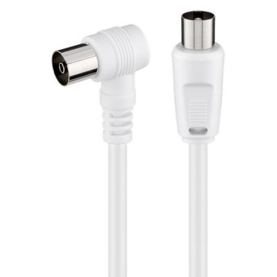 GOOBAY καλώδιο κεραίας αρσενικό σε θηλυκό 11714, γωνιακό, 5m, λευκό | Καλώδια RF (Κεραίας) στο smart-tech.gr