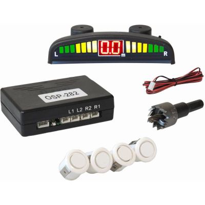 Osio OSP-282 Λευκό Αισθητήρες παρκαρίσματος με 4 αισθητήρες 18 mm, οθόνη και buzzer | ΣΥΣΤΗΜΑΤΑ ΠΑΡΚΑΡΙΣΜΑΤΟΣ στο smart-tech.gr