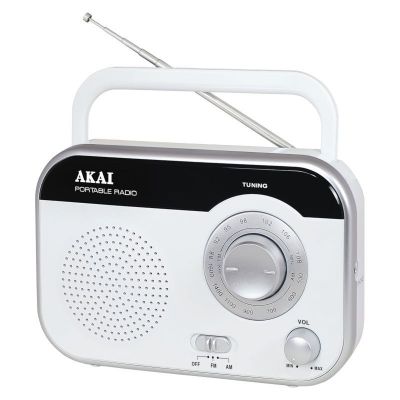 Akai PR003A-410W Φορητό αναλογικό ραδιόφωνο με είσοδο ακουστικών | ΡΑΔΙΟΦΩΝΑ στο smart-tech.gr