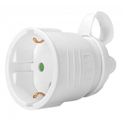 POWERTECH φις ρεύματος PT-887, 1x schuko, 16A, λευκό | Πολύπριζα - Μπαλαντέζες στο smart-tech.gr