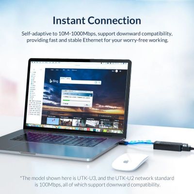ORICO αντάπτορας USB 2.0 σε Ethernet UTK-U2, 100 Mbps, μαύρο | USB - PCI Κάρτες δικτύου στο smart-tech.gr