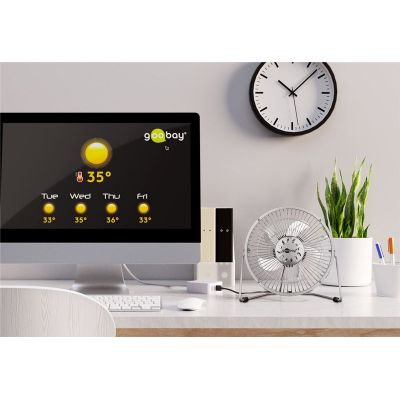 GOOBAY επιτραπέζιος ανεμιστήρας 62062, 8", USB, ασημί | ΚΛΙΜΑΤΙΣΜΟΣ & ΘΕΡΜΑΝΣΗ στο smart-tech.gr