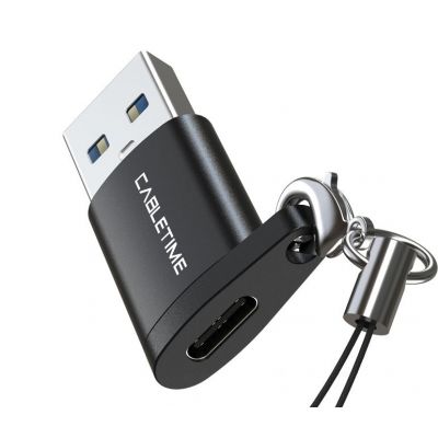 CABLETIME αντάπτορας USB 3.0 σε USB Type-C AMCF, 2.1A, 0.1m, μαύρος | Καλώδια USB-C (Type-C) στο smart-tech.gr