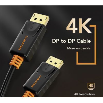 CABLETIME καλώδιο Displayport AV585, 1.2v, 4k/60hz, 1m, μαύρο | Λοιπά Καλώδια, Adaptors & Μετατροπείς στο smart-tech.gr