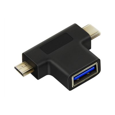 CABLETIME αντάπτορας USB-C σε USB-A 3.0 + USB Micro B 2.0 C160, μαύρος | ΚΑΛΩΔΙΑ & ADAPTORS στο smart-tech.gr