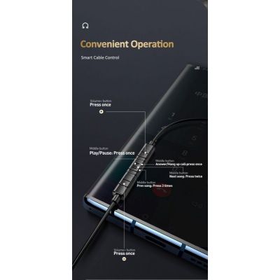 USAMS earphones με μικρόφωνο US-SJ482, Type-C, 10mm, 1.2m, πράσινα | Ακουστικά με μικρόφωνο (Handsfree) στο smart-tech.gr