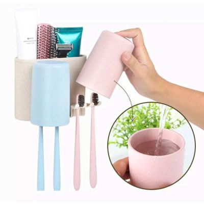 ECOCO βάση οδοντόβουρτσας με 2 ποτήρια E1701, μπεζ | ΟΙΚΙΑΚΟΣ ΕΞΟΠΛΙΣΜΟΣ στο smart-tech.gr