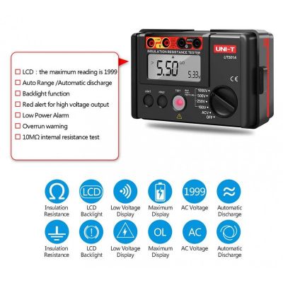 UNI-T Tester μόνωσης UT501A, 100V/250V/500V/1000V | Μηχανήματα - Πολύμετρα στο smart-tech.gr