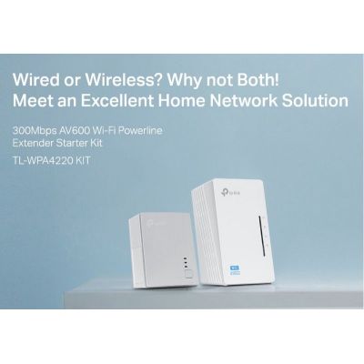 TP-LINK Wi-Fi AV600 Powerline Extender Kit TL-WPA4220, 300Mbps, Ver. 4.0 | Access Points - WiFi Extenders στο smart-tech.gr