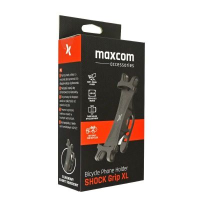 Βάση Στήριξης Ποδηλάτου Maxcom Shock Grip XL για Smartphone Μαύρο με εφαρμογή σε Μηχανές και Scooter | Βάσεις στήριξης Μηχανής / Ποδηλάτου στο smart-tech.gr