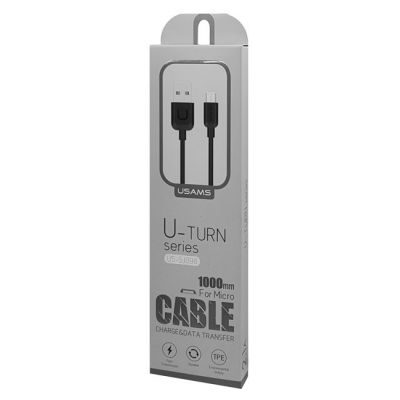 USAMS Καλώδιο USB σε Micro USB US-SJ098 U-Turn, 1m, μαύρο | ΚΑΛΩΔΙΑ & ADAPTORS στο smart-tech.gr