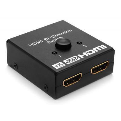 POWERTECH HDMI Bi-Direction switch 2 σε 1, 4K x 2K & 3D, μαύρο | KVM - Splitter - Switch στο smart-tech.gr