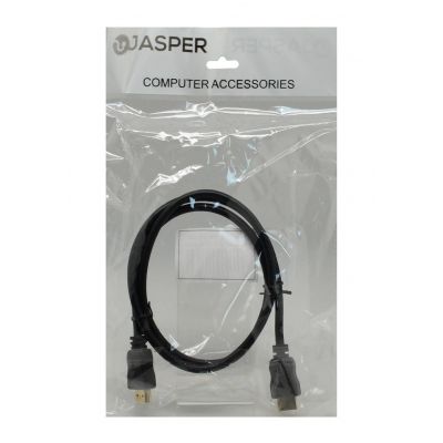 Καλώδιο σύνδεσης Jasper HDMI 1.4 A Αρσενικό σε A Αρσενικό Gold Plated CCS 1m Μαύρο | Καλώδια HDMI στο smart-tech.gr