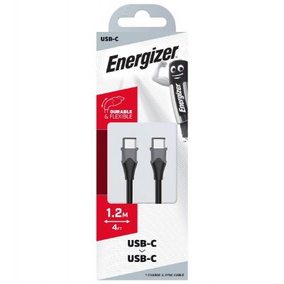 Καλώδιο Σύνδεσης Energizer Bicolor 2.4A USB-C σε USB-C 1.2m Μαύρο | ΕΠΙΤΟΙΧΙΟΙ ΦΟΡΤΙΣΤΕΣ USB & ΚΑΛΩΔΙΑ ΦΟΡΤΙΣΗΣ στο smart-tech.gr