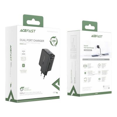 Φορτιστής Ταξιδίου Acefast A5 Fast Charging USB-C 20W+USB-A 12W PD20W, QC3.0 / QC2.0 32W Μαύρος | ΦΟΡΤΙΣΤΕΣ / ΤΡΟΦΟΔΟΤΙΚΑ USB στο smart-tech.gr