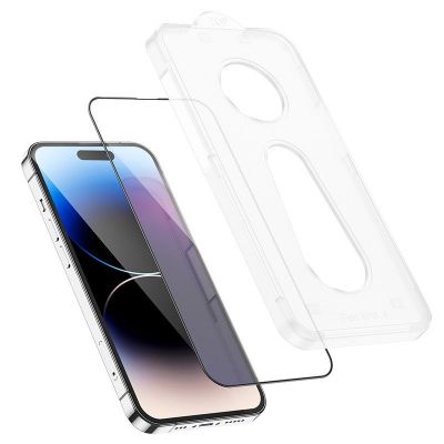 Tempered Glass Hoco A33 9Η Full Screen Protection 0.33mm για Apple iPhone 14 Pro με Οδηγό για Εύκολη Τοποθέτηση | Προστατευτικά οθόνης στο smart-tech.gr