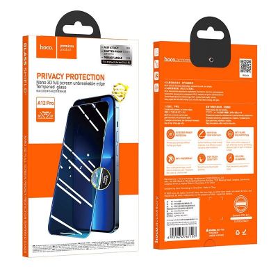 Tempered Glass Hoco A12 Pro Edges Protection 28 Μοίρες Privacy Angle για Apple iPhone 14 Plus/ iPhone 13 Pro Max | Προστατευτικά οθόνης στο smart-tech.gr