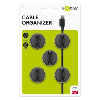 GOOBAY οργανωτές καλωδίων σιλικόνης 95040, 1 θέση, Φ7.8mm, μαύρο, 5τμχ | ΤΑΚΤΟΠΟΙΗΤΕΣ ΚΑΛΩΔΙΩΝ στο smart-tech.gr