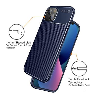 Θήκη Ancus AutoFocus Carbon Fiber για Apple iPhone 13 Μπλε | Θήκες προστασίας για κινητά στο smart-tech.gr