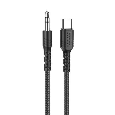 Καλώδιο σύνδεσης Ήχου Hoco UPA17 Braided USB-C σε 3.5mm Αρσενικό 1m Μαύρο | Καλώδια & Adaptors Ήχου 3.5mm στο smart-tech.gr