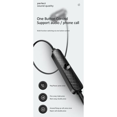 USAMS earphones με μικρόφωνο EP-42, 3.5mm, 1.2m, μαύρα | Ακουστικά Bluetooth στο smart-tech.gr