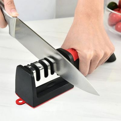Ακονιστήρι μαχαιριών TOOL-0080, 4 επιπέδων, μαύρο & κόκκινο | Κουζίνα στο smart-tech.gr