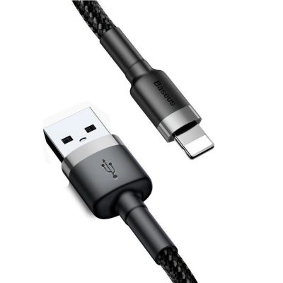 Baseus Cafule Braided USB to Lightning Cable Μαύρο 3m (CALKLF-RG1) (BASCALKLFRG1) | ΚΑΛΩΔΙΑ & ADAPTORS στο smart-tech.gr