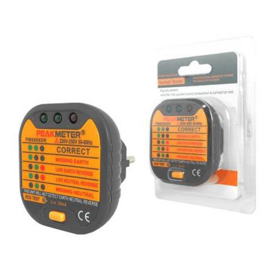 PEAKMETER tester πρίζας PM6860DR, 220-250V 50-60Hz | Μηχανήματα - Πολύμετρα στο smart-tech.gr
