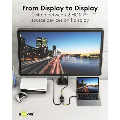 GOOBAY HDMI switch 58486, 2-in σε 1-out, 4K/60Hz, μαύρο | KVM - Splitter - Switch στο smart-tech.gr