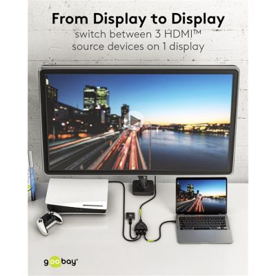 GOOBAY HDMI switch 58487, 3-in σε 1-out, 4K/30Hz, μαύρο | KVM - Splitter - Switch στο smart-tech.gr