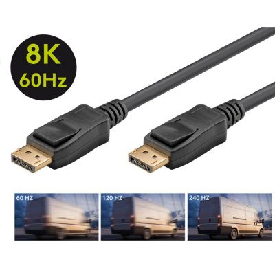 GOOBAY καλώδιο DisplayPort 61697, 8K/60Hz, 32.4 Gbit/s, 2m, μαύρο | Λοιπά Καλώδια, Adaptors & Μετατροπείς στο smart-tech.gr