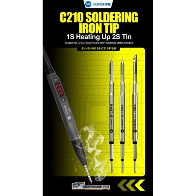 SUNSHINE soldering iron tip SS-C210 τύπου IS, για T210, 80mm | Κολλητήρια - Συγκόλληση στο smart-tech.gr