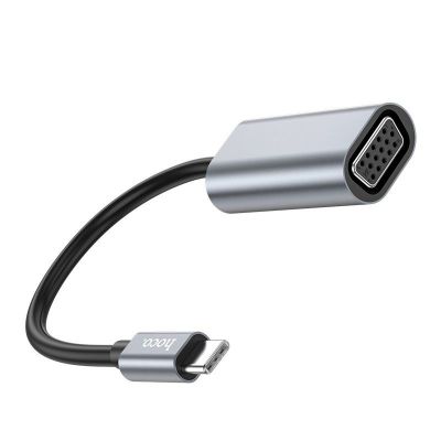 Αντάπτορας  Hoco UA21 Origin USB-C σε VGA Full HD 1080P Γκρι | ΚΑΛΩΔΙΑ & ADAPTORS στο smart-tech.gr