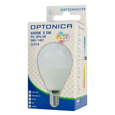 OPTONICA LED λάμπα G45 1401, 5.5W, 6000K, E14, 450lm | Λάμπες - Λαμπτήρες - Φωτιστικά στο smart-tech.gr