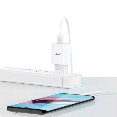 USAMS φορτιστής τοίχου T21OCTC01 με καλώδιο USB-C, USB 2.1A, λευκός | ΦΟΡΤΙΣΤΕΣ / ΤΡΟΦΟΔΟΤΙΚΑ USB στο smart-tech.gr
