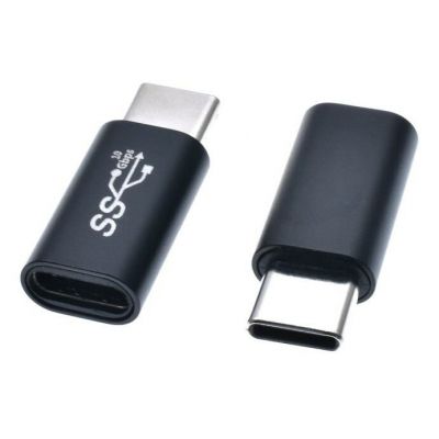 POWERTECH αντάπτορας USB-C CAB-UC063, αρσενικό σε θηλυκό, 10Gbps, μαύρος | Καλώδια USB-C (Type-C) στο smart-tech.gr