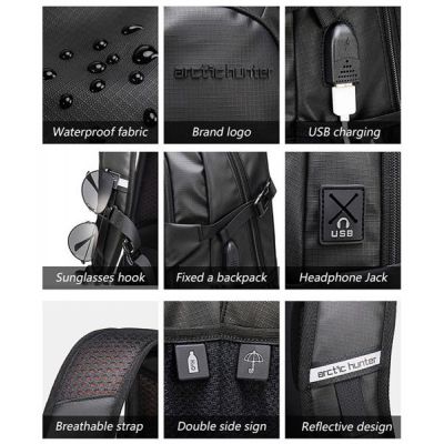 ARCTIC HUNTER τσάντα πλάτης B00387 με θήκη laptop 15.6", 26L, USB, γκρι | Τσάντες & Σακίδια καθημερινής χρήσης στο smart-tech.gr