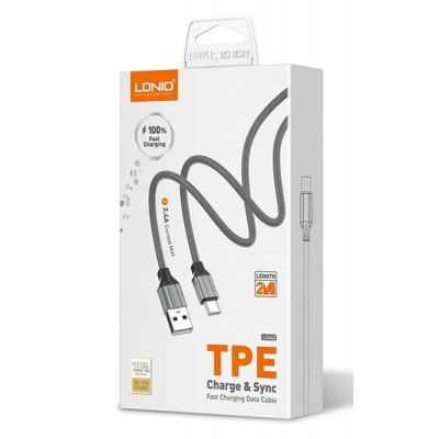 LDNIO καλώδιο USB-C σε USB LS442, 2.4A, 2m, γκρι | Καλώδια USB-C (Type-C) στο smart-tech.gr