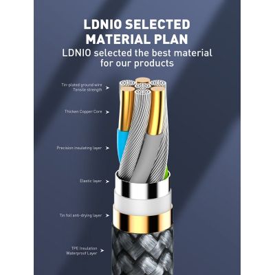 LDNIO καλώδιο Lightning σε USB-C LC112, 30W PD, 2m, γκρι | Καλώδια USB-C (Type-C) στο smart-tech.gr