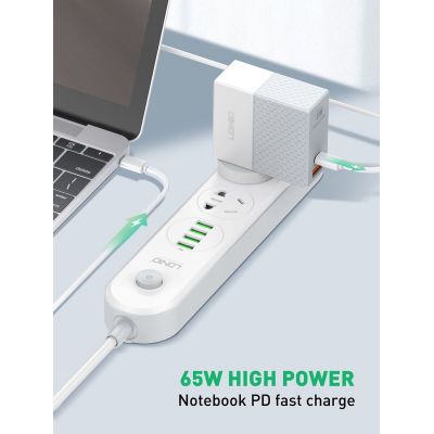 LDNIO φορτιστής τοίχου A2620C με καλώδιο, USB & USB-C, 65W PD, λευκός | ΦΟΡΤΙΣΤΕΣ / ΤΡΟΦΟΔΟΤΙΚΑ USB στο smart-tech.gr