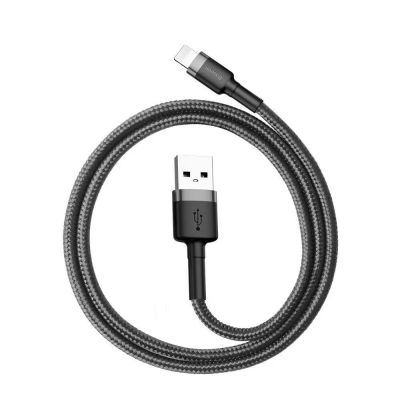 Baseus Cafule USB Lightning Cable 2.4A 0.5m Gray+Black (CALKLF-AG1) (BASCALKLF-AG1) | ΚΑΛΩΔΙΑ & ADAPTORS στο smart-tech.gr