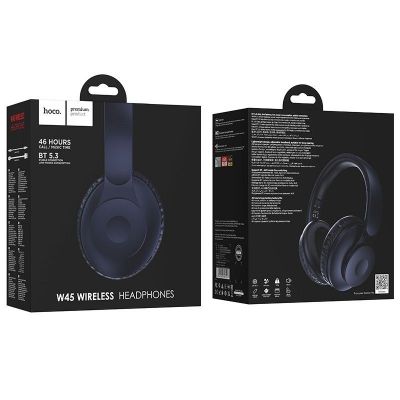 Wireless Ακουστικά Stereo Hoco W45 Enjoy V5.3 4 00mAh AUX Μπλε | Ακουστικά Bluetooth στο smart-tech.gr