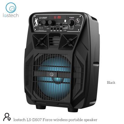 Φορητό Ηχείο Wireless DS07 Force BT4.2 10W 1800mAh με Micro SD Ενσύρματο Μικρόφωνο και LED Μαύρο | Φορητά Ασύρματα Ηχεία Bluetooth στο smart-tech.gr